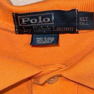 Polo Ralph Lauren Orange Pique Polo Shirt Mens XL Tall Classic Fit